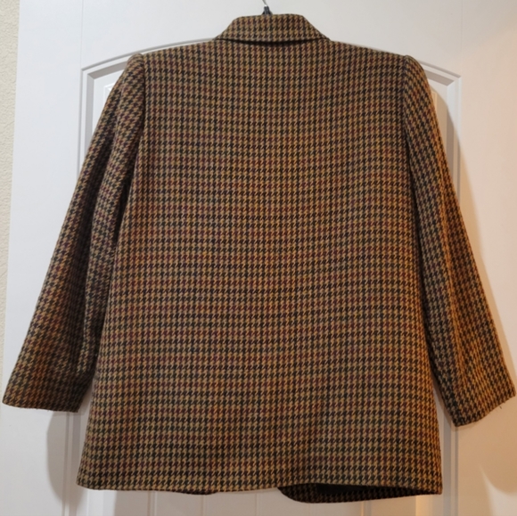 houndstooth wool blend 1 button closure blazer 6P - Picture 3 of 7